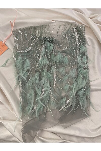 Nurcanilirboutique Otrish Feathered Custom Stone Detailed Tie-On Adjustable P...