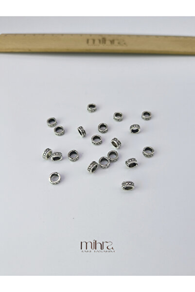 Mihra Takı Tasarım Metal Boncuk Arası – Gümüş Renkli - 20 Adet | Tesbih ve Do...