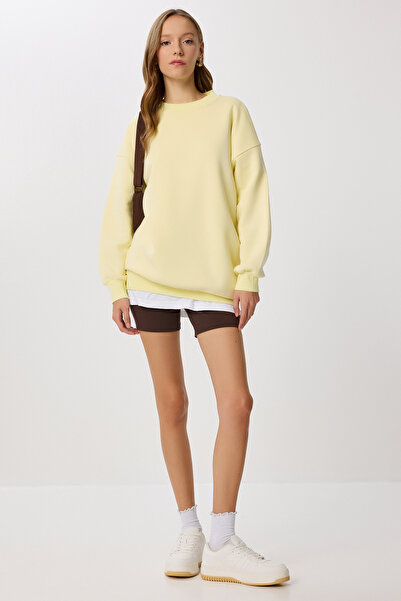 Lovelyİstanbul Πλεκτό φούτερ Oversize LCR0097 ΚΙΤΡΙΝΟ