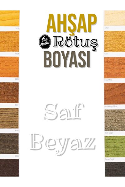 izmir bit pazarı Ahşap Rötuş Boyası - SAF BEYAZ - 25ml , Fırçalı Cam Şişede M...