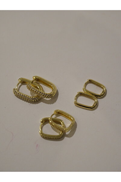 saaden jewelry SAADEN 3 TAKIM GOLD KÜPE