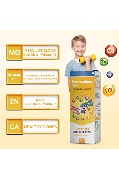 UBM Cacirovabone Syrup- Children & Adults -Calcium, Zinc, Vitamin D3 & Magnesium