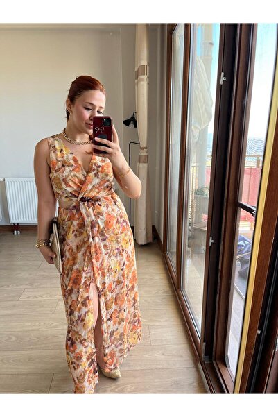 Tugem Women's Dress with Open Sides and Stone Details