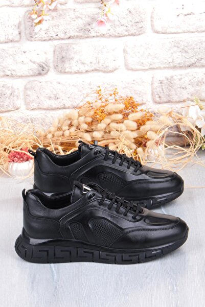 Pepita 6706 Comfortable Rubber Laced Rubber Sole Genuine Leather Men's Shoes