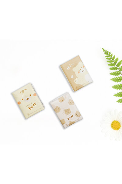 repro design مناديل جيب ملونة مع شكل دمية دب لطيفة (مجموعة من 3)