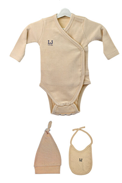 Little Jom Baby Zibin Set Zibin+Beanie+Apron 3-Piece Set Cotton Zibin Set Bab...