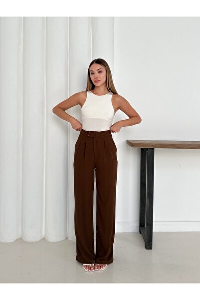 MODAMİNEM Women's High Waist Original Palazzo Pants
