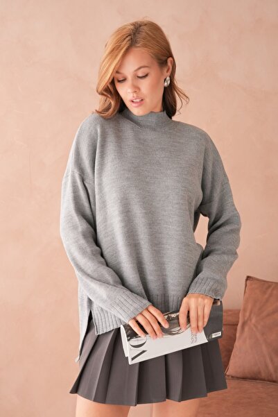 DONNA LISSA Women's Turtleneck Oversize Knitwear Sweater