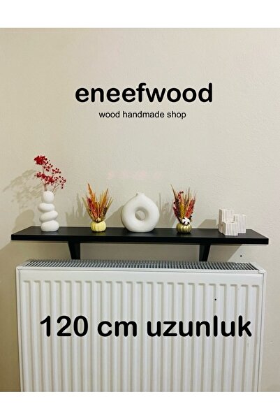 eneefwood petek üstü raf 120x15 mat siyah dresuar