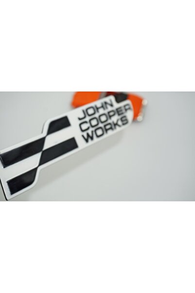 DK Tuning حقيبة ميني جون كوبر ووركس باللون الأبيض والأسود مع شعار أرما
