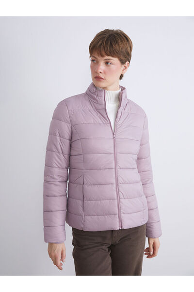 LC Waikiki Lcw Eco Plum Mock Neck Women's Puffer Jacket