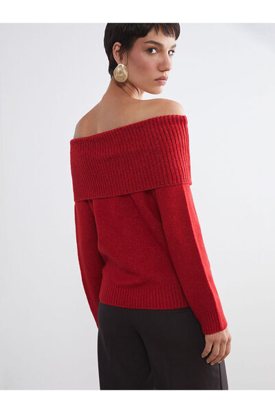 LC Waikiki Sparkling Choices by Shining Store Wide Roba Collar Women's Knitwe...