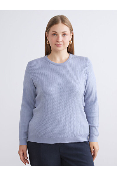 LC Waikiki Sparkling Choices from Shining Store | Crew Neck Self Patterned Women's Knitwear Sweater