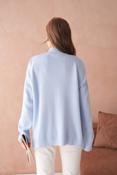 DONNA LISSA Women's Turtleneck Oversize Knitwear Sweater