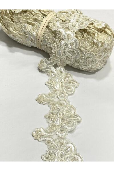 karantuhafiye Cream Guipure / Pearl Guipure / 14 Meters