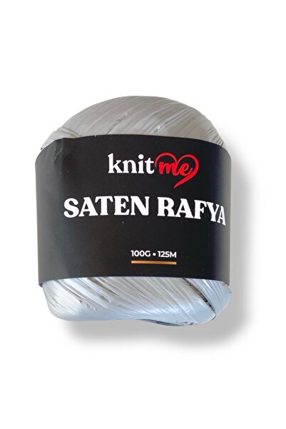 knitme Knit Me Saten Rafya-Raffia İplik 100 Gr Gümüş