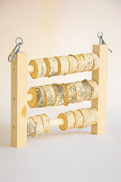 Alyones Kuş Oyuncağı – 23×24 cm Asmalı Boncuklu Sayı Tahtası, Papağanlar için...