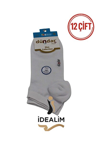Dündar Plus 12 Pairs of Men's Cotton Booties Socks