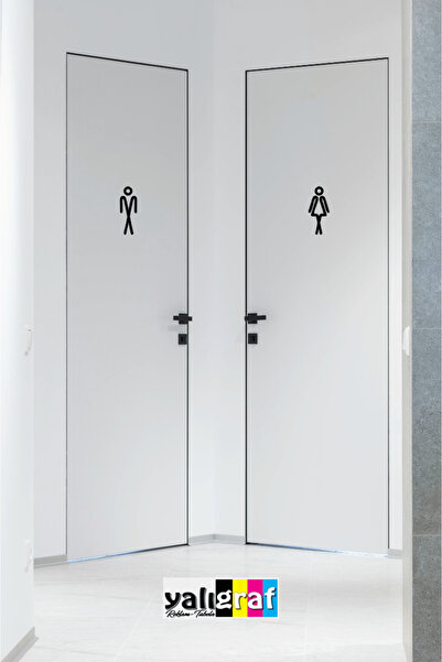 Yalıgraf Reklam Tabela WC Tuvalet Kapısı Sticker - Kadın Erkek Takım