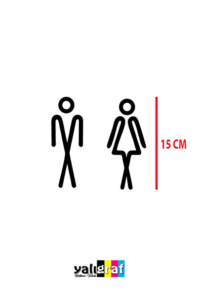 Yalıgraf Reklam Tabela WC Tuvalet Kapısı Sticker - Kadın Erkek Takım