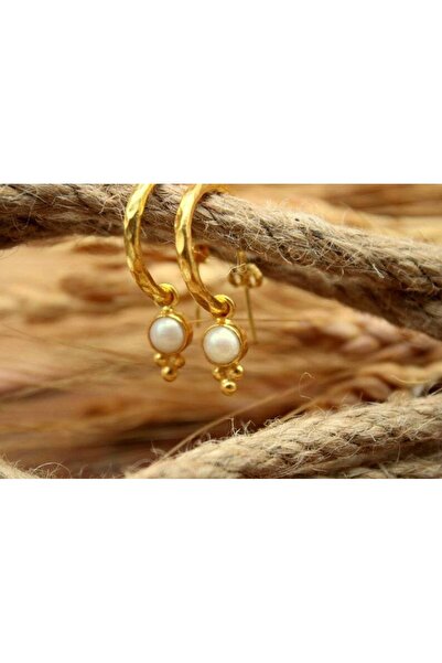 alpsilverart 925 Ayar Gümüş İnci Taşlı Küpe | El Yapımı Otantik Kadın Takı