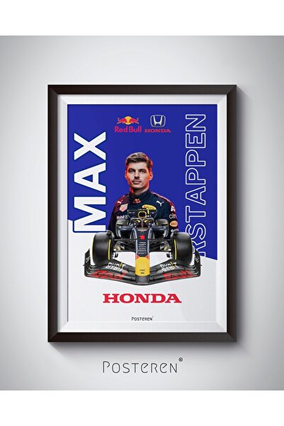 POSTEREN F1 Max Verstappen Redbull Honda Çerçeveli Poster Tablo Formula 1 Honda Redbull
