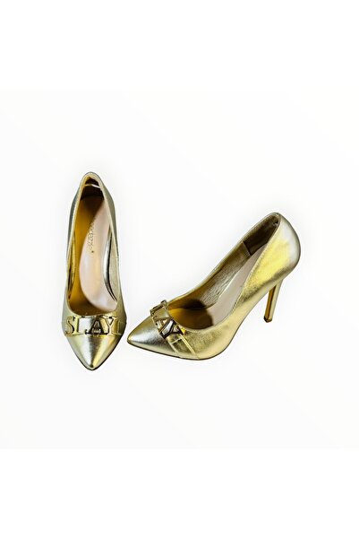 OEM Shoedazzle Women's Stiletto Heel Shoes - Vegan Leather Gold Size 36.5 EU