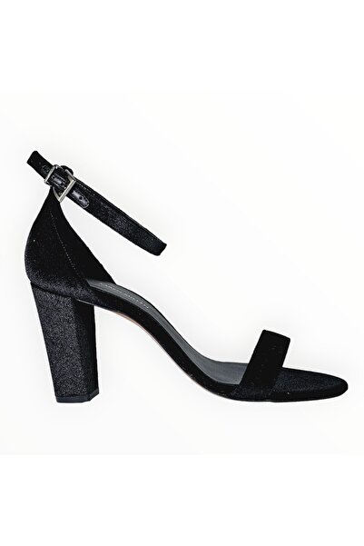 Karen Millen Women's Sandals with High Heels - Black Velvet - Size 39 EU