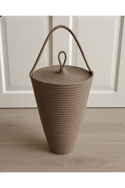 ÖRGÜM Poşetlik Dekoratif Kapaklı Poşet Düzenleyici Sepet 30x20 cm