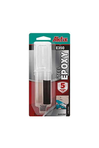 Akfix Epoxy Adhesive, Akfix, E350, For Steel, Putty, Fast Acting, (Syringe) (12/192)