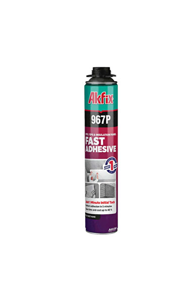 Akfix 1 Minute Rapid Pu Adhesive Foam, Akfix, 967P, 750Ml, For Gun (Gw.850)(12)