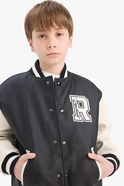 DeFacto Boy's Leather Coat C7088A8/Bk27