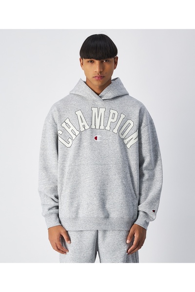 Champion Street Varsity Hooded Sweatshirt Gri Erkek Sweatshirt - 221205-EM021