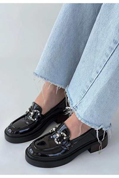 Işıltı kidss Ertin Black Patent Leather Oxford Shoes