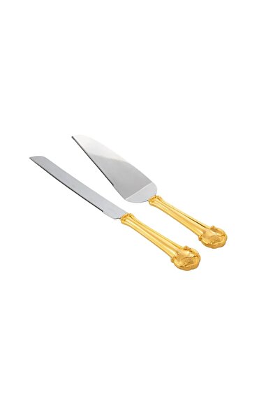ORIAN Gold metal cake scoop and knife