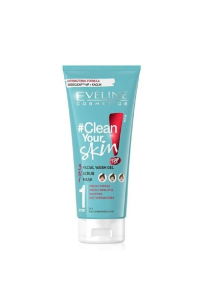 Eveline Eveline Clean Skin Wash Gel + Mask + Mask 200ml 3 in 1 Oily Skin