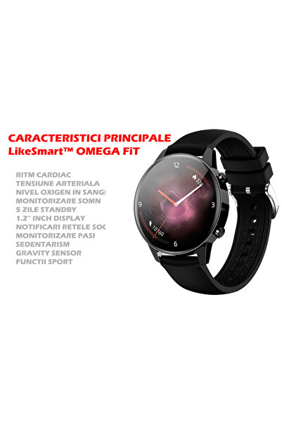 İSP LikeSmart Omega FiT SmartWatch, 1.2", SpO2 Oximeter, Call and Social Network Notifications, Mon