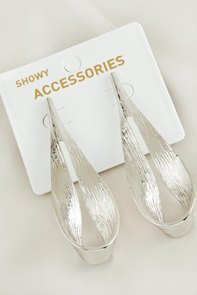Marsilyan Oval New Season Metal Earrings Ilkel-Bjt940