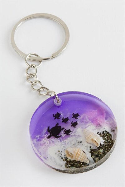 FREEDOM STOREE Breloc epoxidic cu efect de mare cu broasca de țestoasă