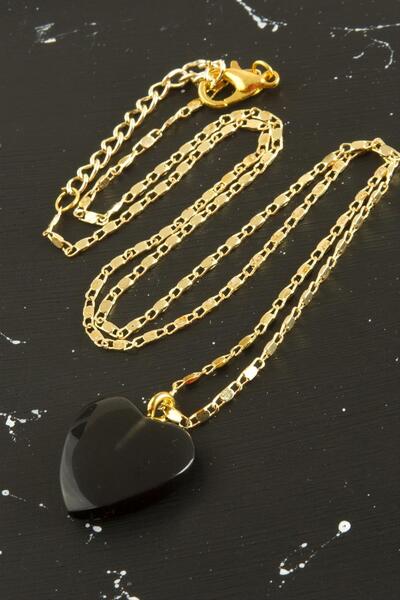 ZERO LAND NHRHLS الموسم الجديد (111707) قلادة على شكل قلب - أسود