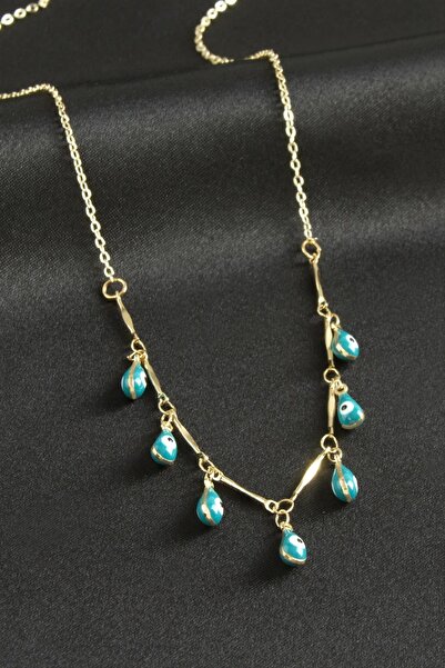 ZERO LAND Damla Nazarlı Enamel Necklace