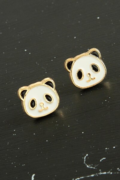 SiHako Allzey Panda Enamel Tiny Earrings-White