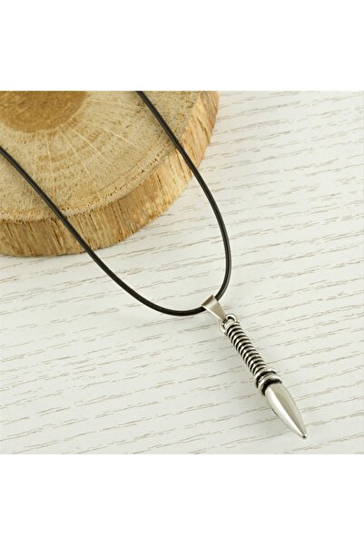 Marsilyan Ok Metal Vinlex Leather Necklace Ilkel-Bjt940