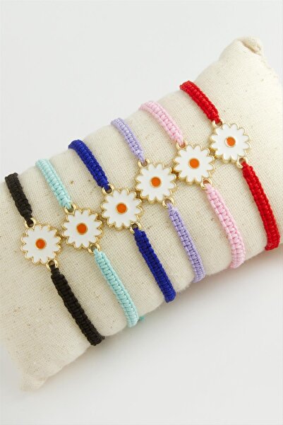 Genel Markalar Papatya Makrome Örgülü Bileklik