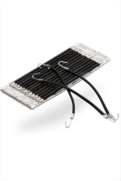 MR. ÇELİK PREMİUM Μαύρη πολυτελής πόρπη από καουτσούκ με γάντζο 24 τεμαχίων