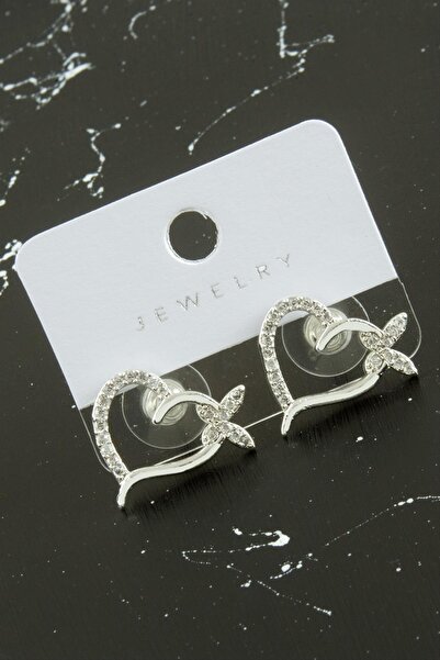 Marsilyan Heart Butterfly Zircon Stone Earrings Ilkel-Bjt940