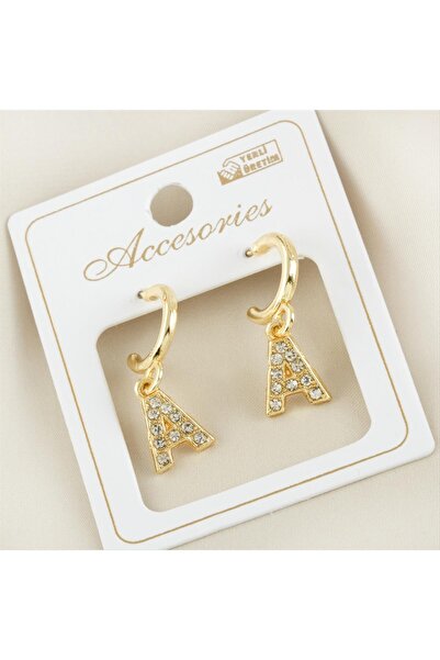 CT STONES Lettered New Season Metal Jewelled Earrings