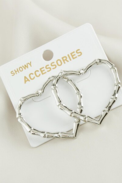 ZERO LAND أقراط معدنية من SEPETIM Kalp Trend - لون فضي