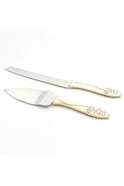 ORIAN مغرفة كعكة فضية مع سكين