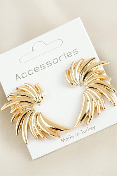 Marsilyan Kanat New Season Metal Earrings Ilkel-Bjt940